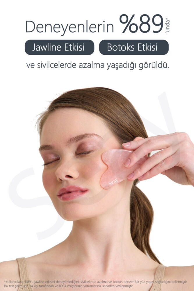 Seay Pembe Kuvars Taşı Gua Sha Yüz Masaj Aleti Değerli Doğal Taş Sertifikalı - Görsel 2