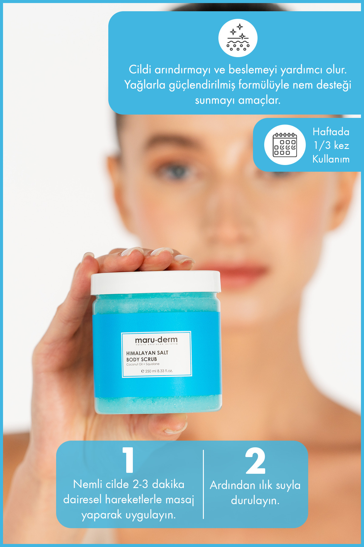 Genel Markalar Body Scrub | Himalaya Tuzu Vücut Peelingi | Squalane + Hindistan Cevizi Yağı 250 ML - Görsel 3