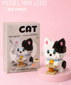Nandy Home Siyah Beyaz Kedi Model Karakter Figürü 3D Yapı Oyuncakları - 205 Parça