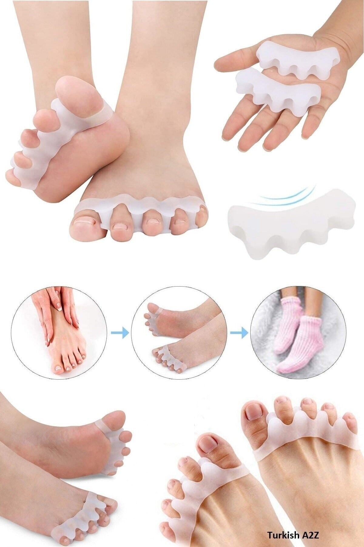 optana Makara Ayak 5 Parmak Ayıran Silikon Bunyon Koruyucu Parmak Ayırıcı Gece Ateli Halluks Valgus - Görsel 3