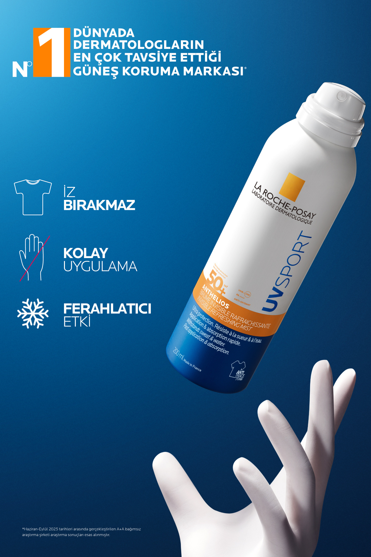 La Roche Posay Anthelios UVSPORT SPF50+ Ultra Güçlü Güneş Koruyucu SPRAY 200 ml - Görsel 3