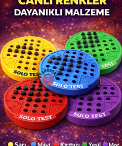 OYUNKAFASI 2 Adet Renkli Solo Test Zeka Oyunu / Plastik Peg Puzzle Strateji Oyunu Tek Kişilik
