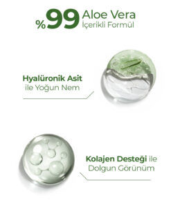 Bio Asia Aloe Vera Jel 250 ml – Kolajen ve Hyalüronik Asit İle Yoğun Nem ve Esneklik - Görsel 2