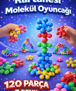 Alternative view of M&H Kar Tanesi Eğitici Molekül Stem Eğitimi Uyumlu 5 Renk 120 Parça Eğitici Oyuncak