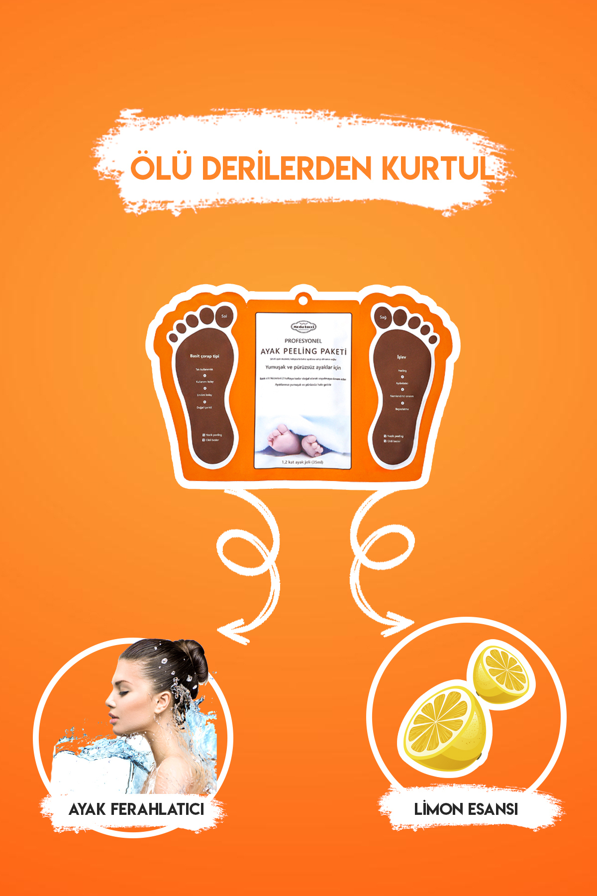 Modalucci ÇORAP TİPİ AYAK PEELİNG MASKESİ 4'LÜ - Görsel 3