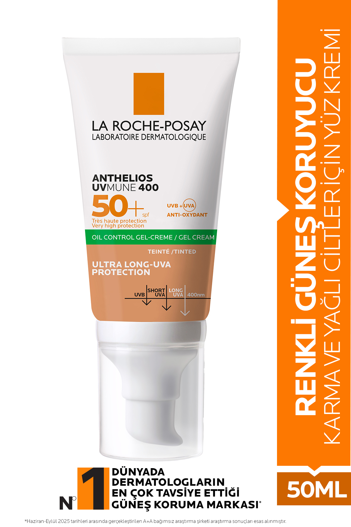 La Roche Posay Anthelios Uvmune 400 Oil Control Gel Spf 50+ Renkli Güneş Kremi 50 ml