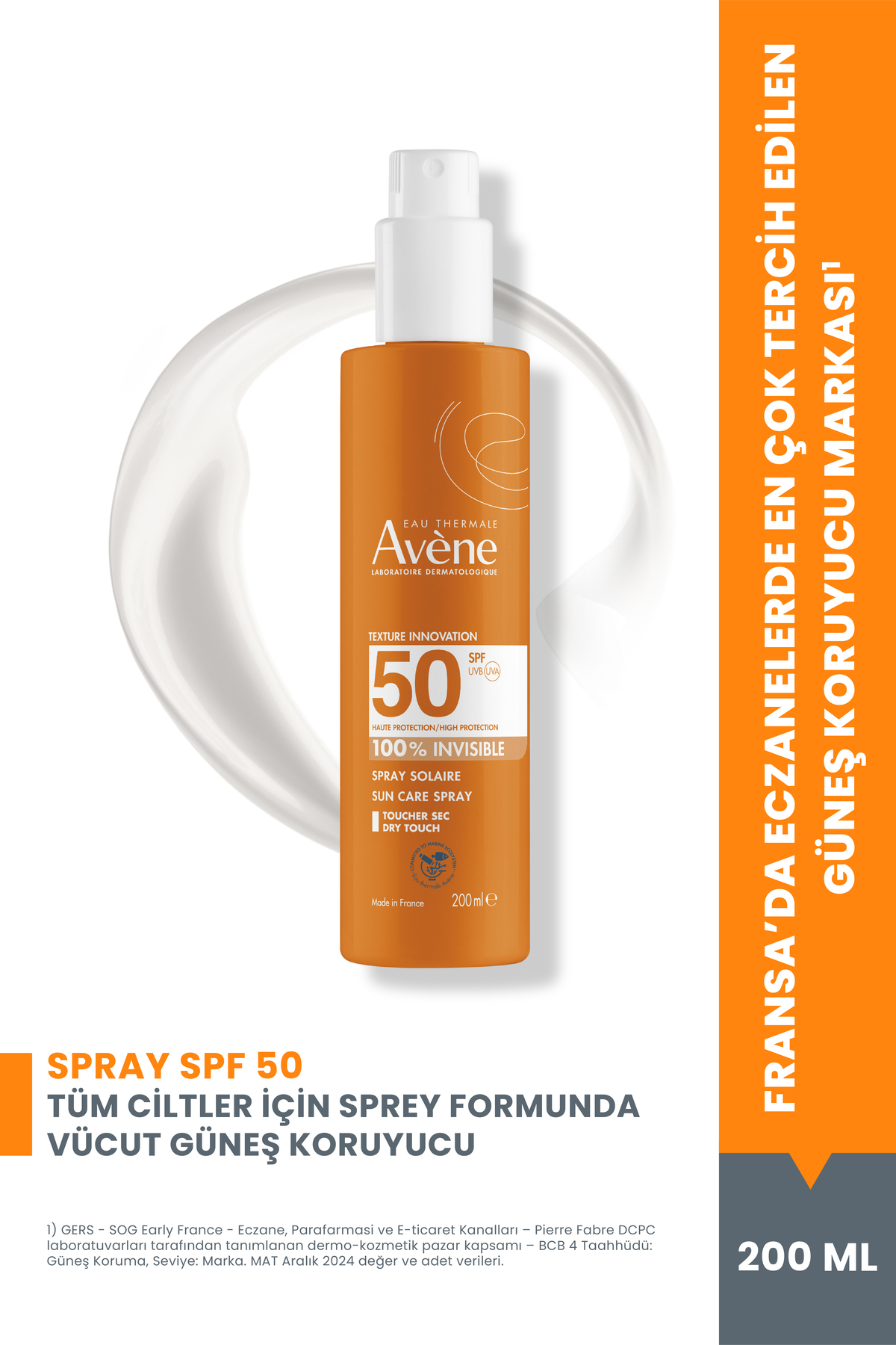 Avene Güneşten Koruyucu Vücut Spreyi SPF 50+ 200 ml