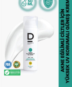 Dermoskin AcnMat Face Protection Gel Güneş Kremi Spf 50+ | Sivilce ve Akne Karşıtı | UVA&UVB Koruyucu | 50 ml - Görsel 2