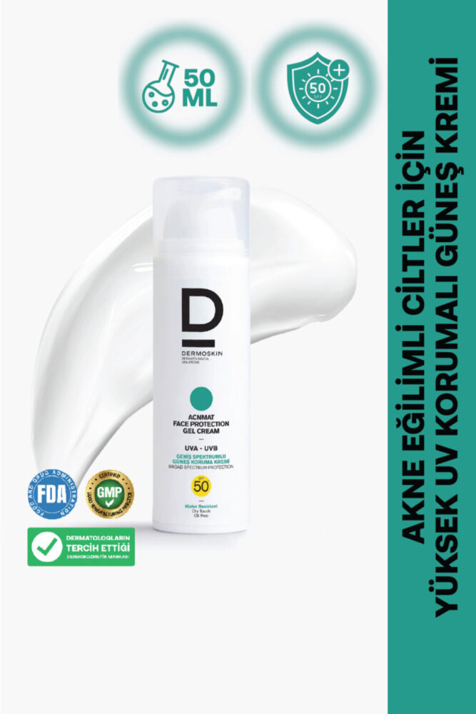 Dermoskin AcnMat Face Protection Gel Güneş Kremi Spf 50+ | Sivilce ve Akne Karşıtı | UVA&UVB Koruyucu | 50 ml - Görsel 2