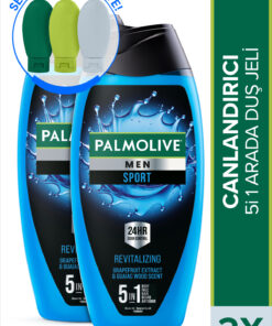 Palmolive Men Sport 5'i 1 Arada Yüz,Vücut Ve Saç için Canlandırıcı 2'li Erkek Duş Jeli Ve Şampuan 500 ml