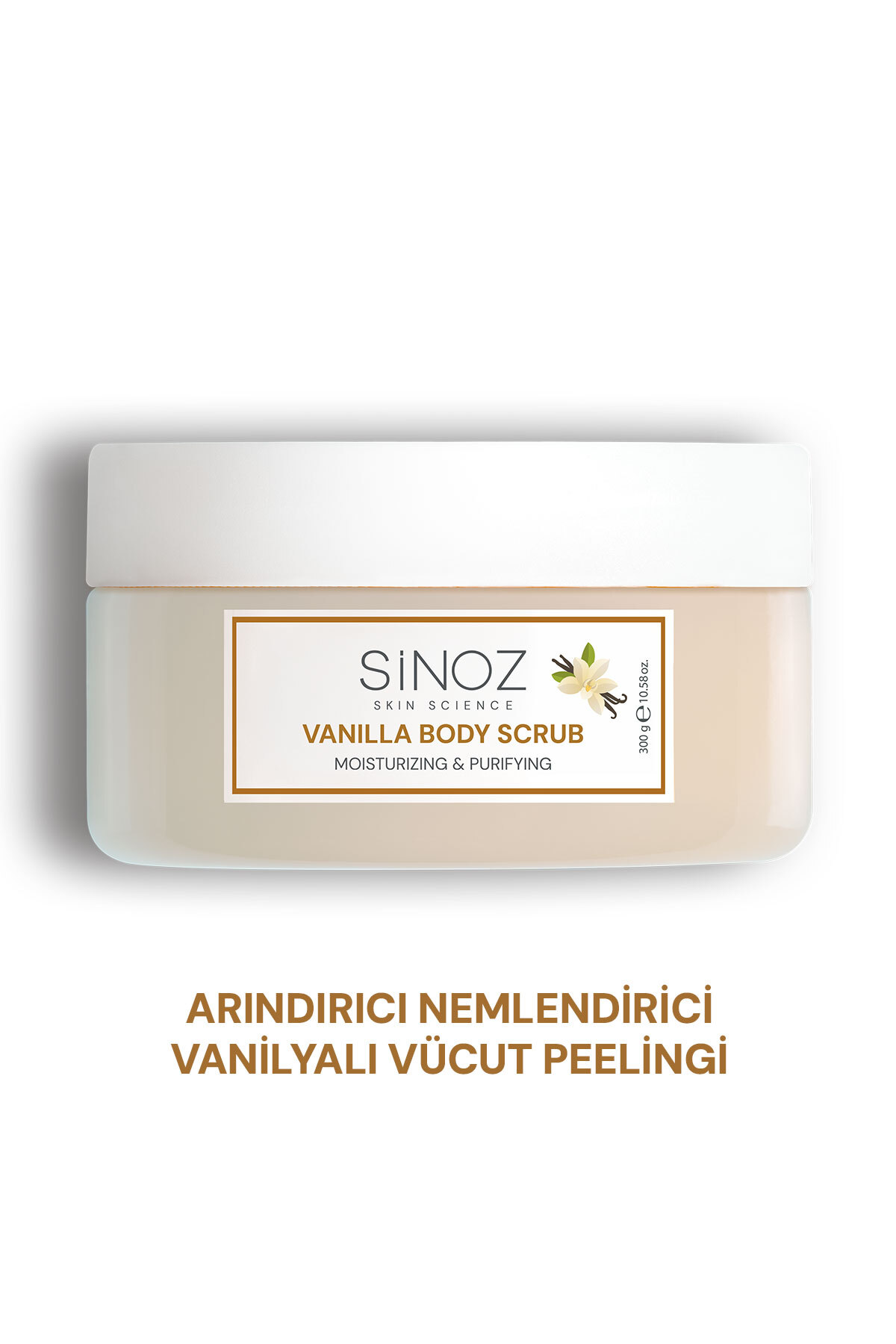 Sinoz Body Scrub Besleyici Arındırıcı Nemlendirici Vanilyalı Vücut Peelingi 300 gr