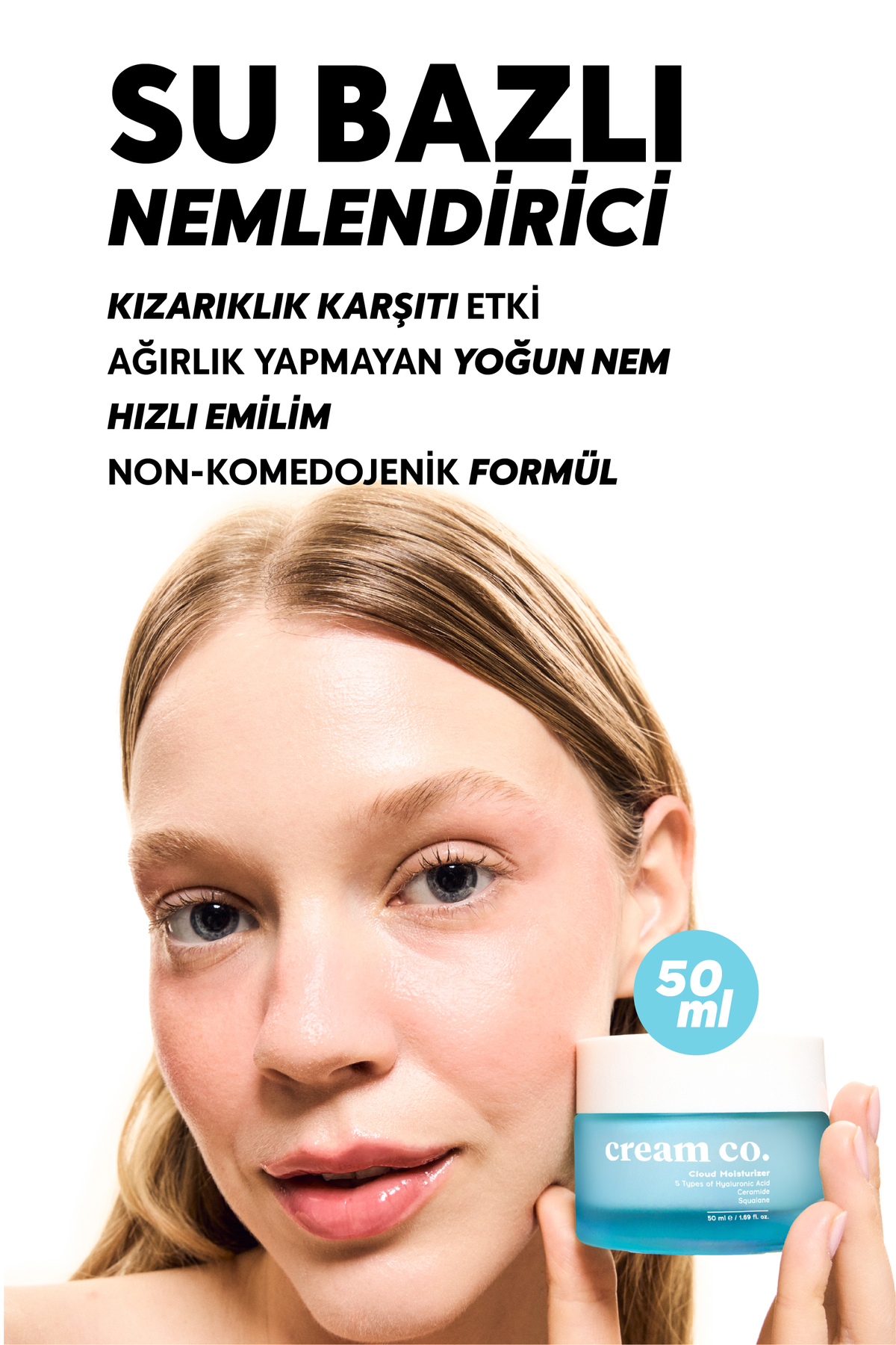 Cream Co. Cilt Tonu Eşitleyici Aydınlatıcı Yatıştırıcı Onarıcı Su Bazlı Nemlendirici Yüz Kremi İkili - Görsel 3