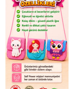 Alternative view of Self Power 3 lü Eğitici Keçe Dikiş Çanta Seti – Çocuklar İçin El Becerisi Geliştirici DIY Çanta Yapım Kiti