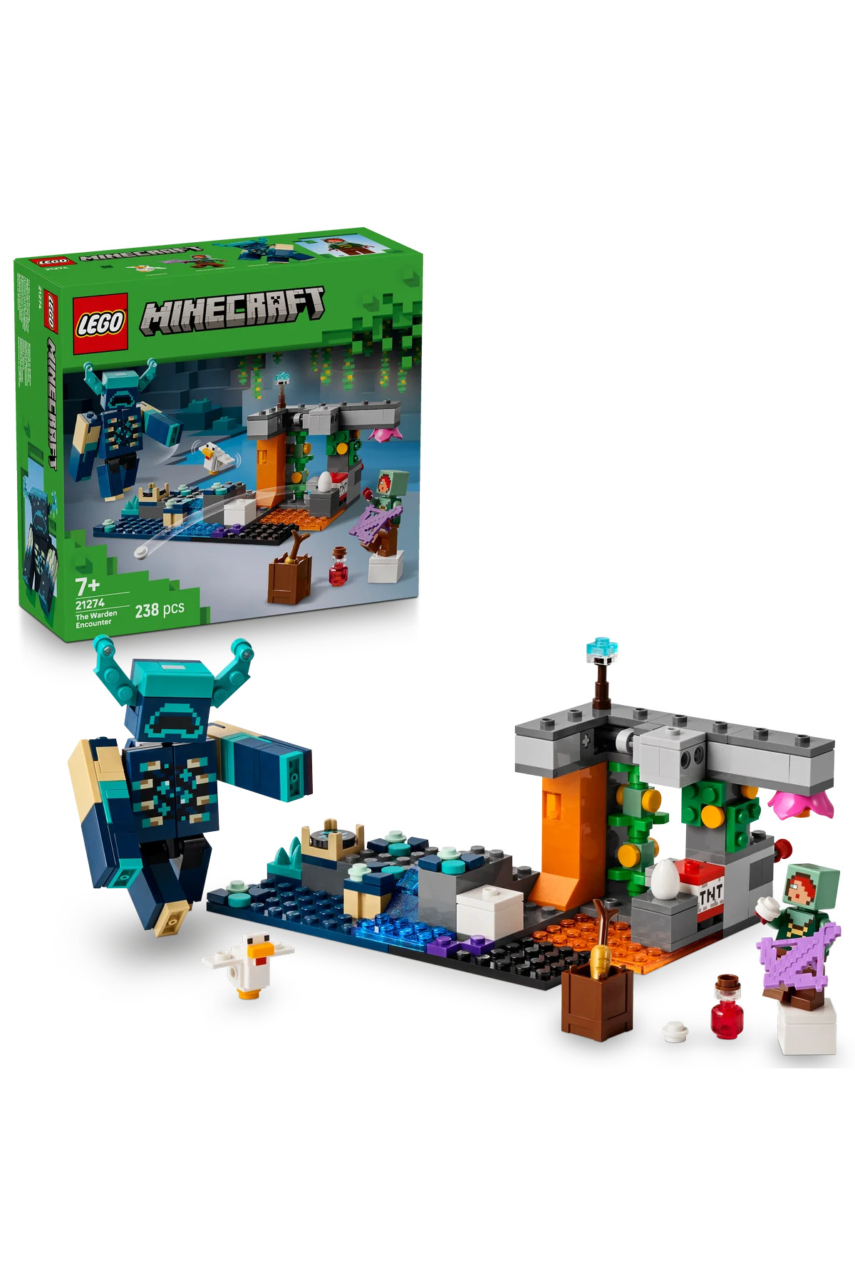 LEGO ® Minecraft® Bekçi Karşılaşması 21274 - 7+ Çocuklar için Yaratıcı Oyuncak Yapım seti (238P)