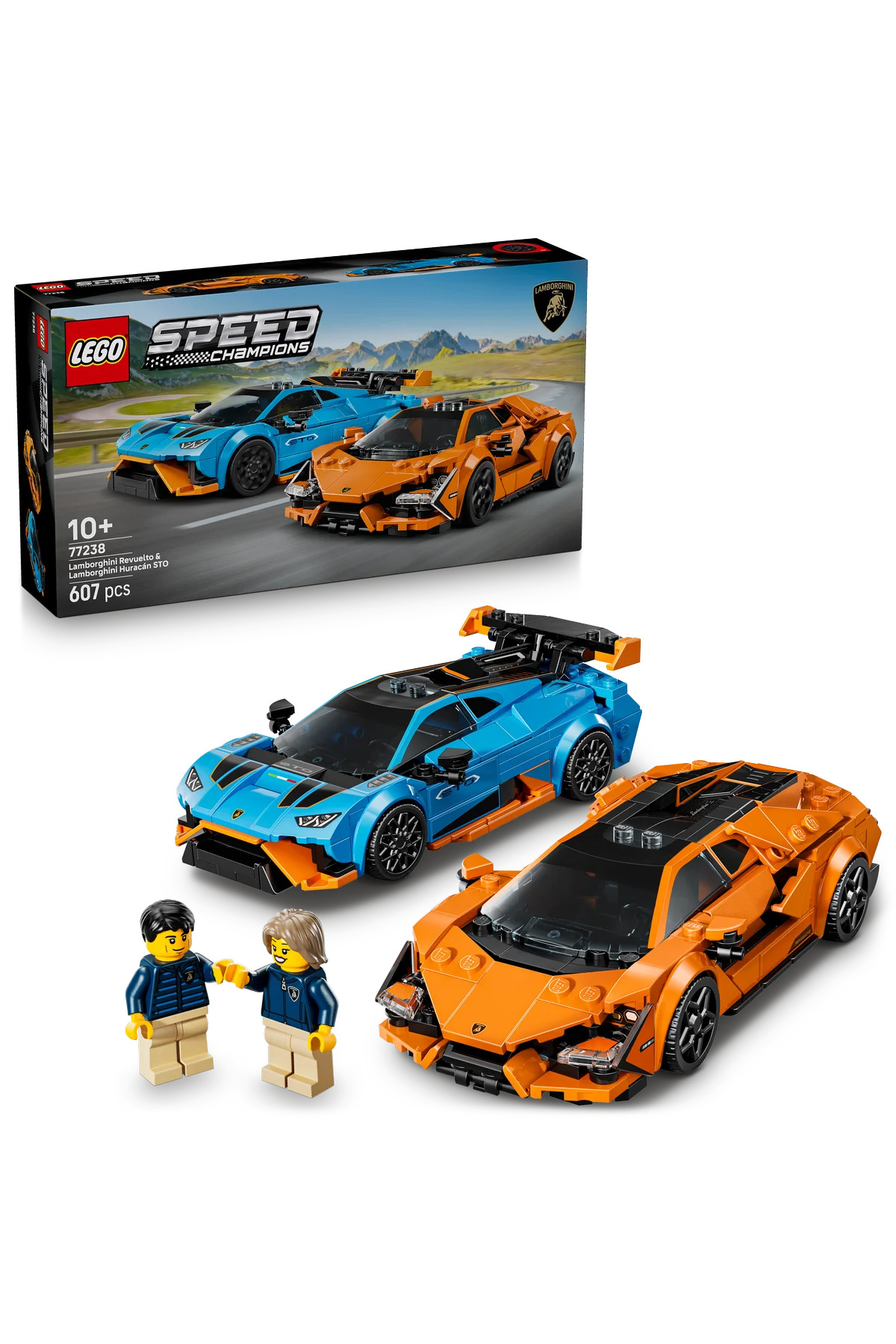 LEGO ® Speed Champions Lamborghini Revuelto ve Huracán STO 77238 – 10+ Yaş Araba Yapım Seti (607 pr)