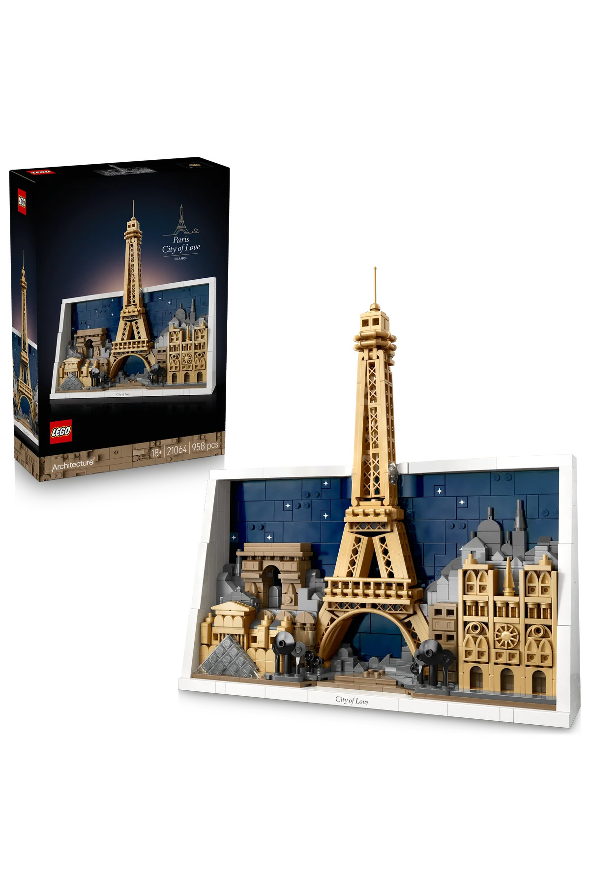 LEGO ® Architecture Paris – Aşıklar Şehri 21064 – Yetişkinler için Model Yapım Seti (958 Parça)