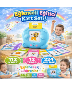 robokids Sesli İngilizce Flash Kart Seti 112 Parça | Erken Eğitim Elektronik Dil Öğrenme Oyuncağı Ma - Görsel 3