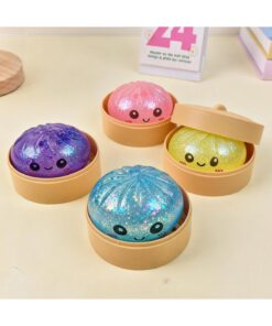 dumpling Çin mantısı şeffaf simli renkli sürpriz kutulu orijinal squishy