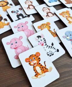 metafortoys Ahşap Zeka Kartları Eşleştirme Oyunu Ahşap Pazıl Oyuncak Sevimli Orman Hayvanları
