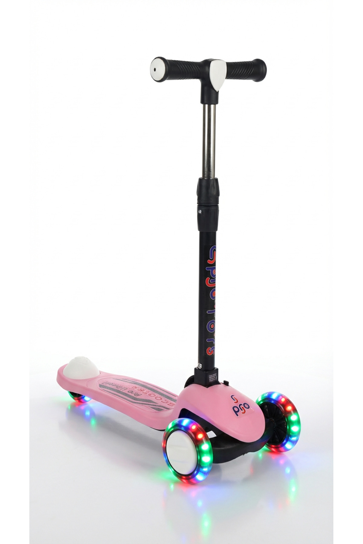 PRO Toys Işık/Ledli Üç Teker Yükseklik Ayarlanabilir ve Katlanabilir Fren Sistemli Çocuk Scooter