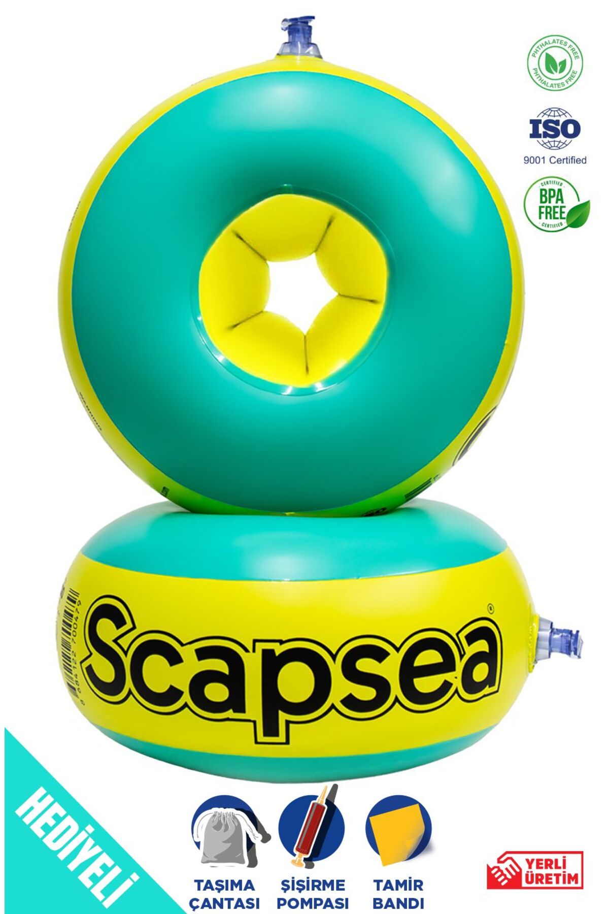 scap sea Scapsea Çocuklar İçin İçi Dolgulu Yüzme Kolluk 10- 40KG Hediyeli Ürün