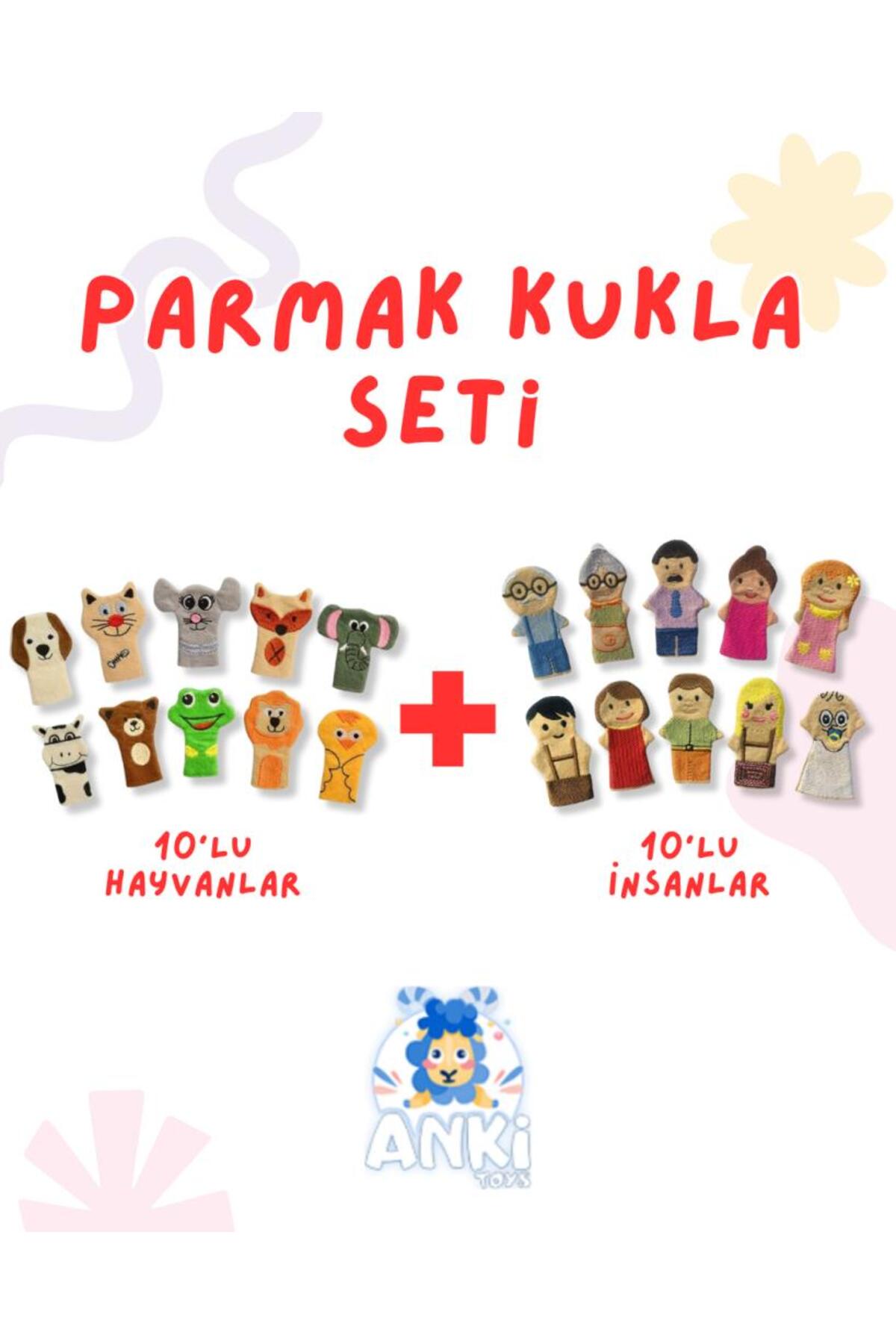 AnkiToys İnsanlar ve Hayvanlar Parmak Kukla Seti 20'li