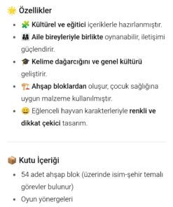TOTTERİQ İsim şehir kültürel aile oyunu denge oyunu cezalı jenga - Görsel 3