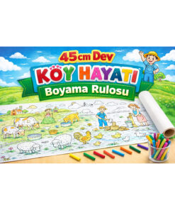 Haydi Dekor 45 cm Dev Köy Hayatı Boyama Rulosu – 4 Metre Uzunlukta Dev Boyama Kağıdı|