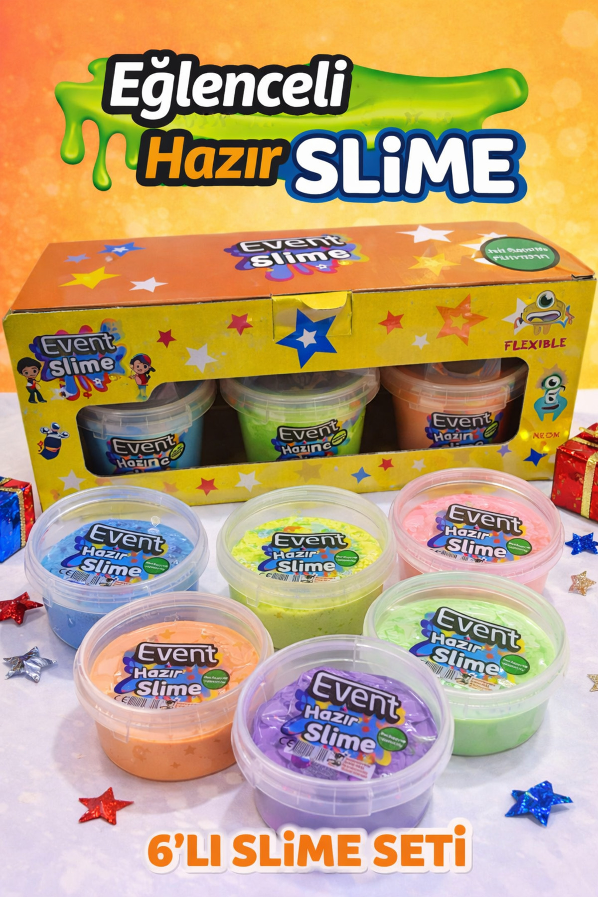 EVENT 6 Farklı Renk Hazır Slime Set Hazır Slime Oyuncak Çocuklar İçin Hazır Slaym Oyun Hamuru