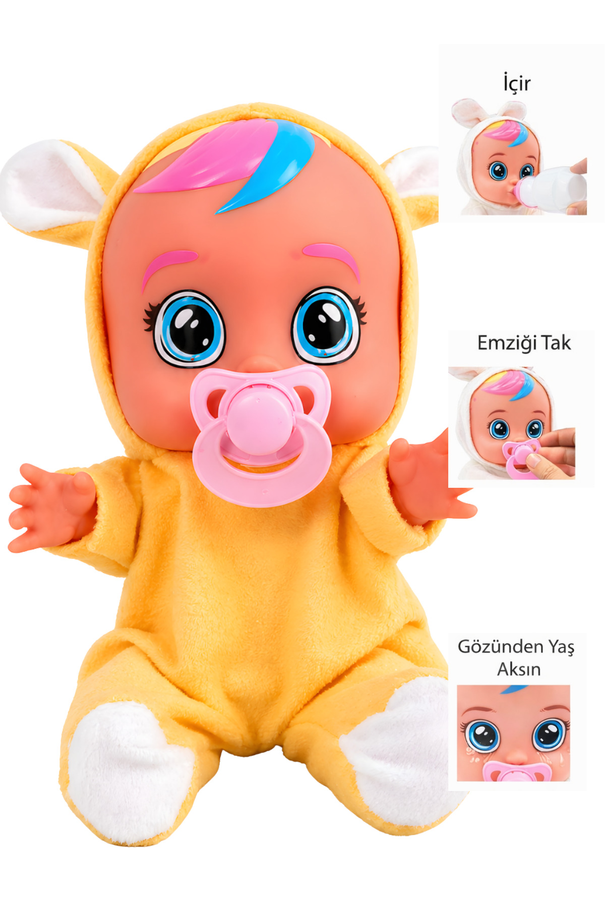 Toyx Ağlayan ve Konuşan Et Bebek Sarı