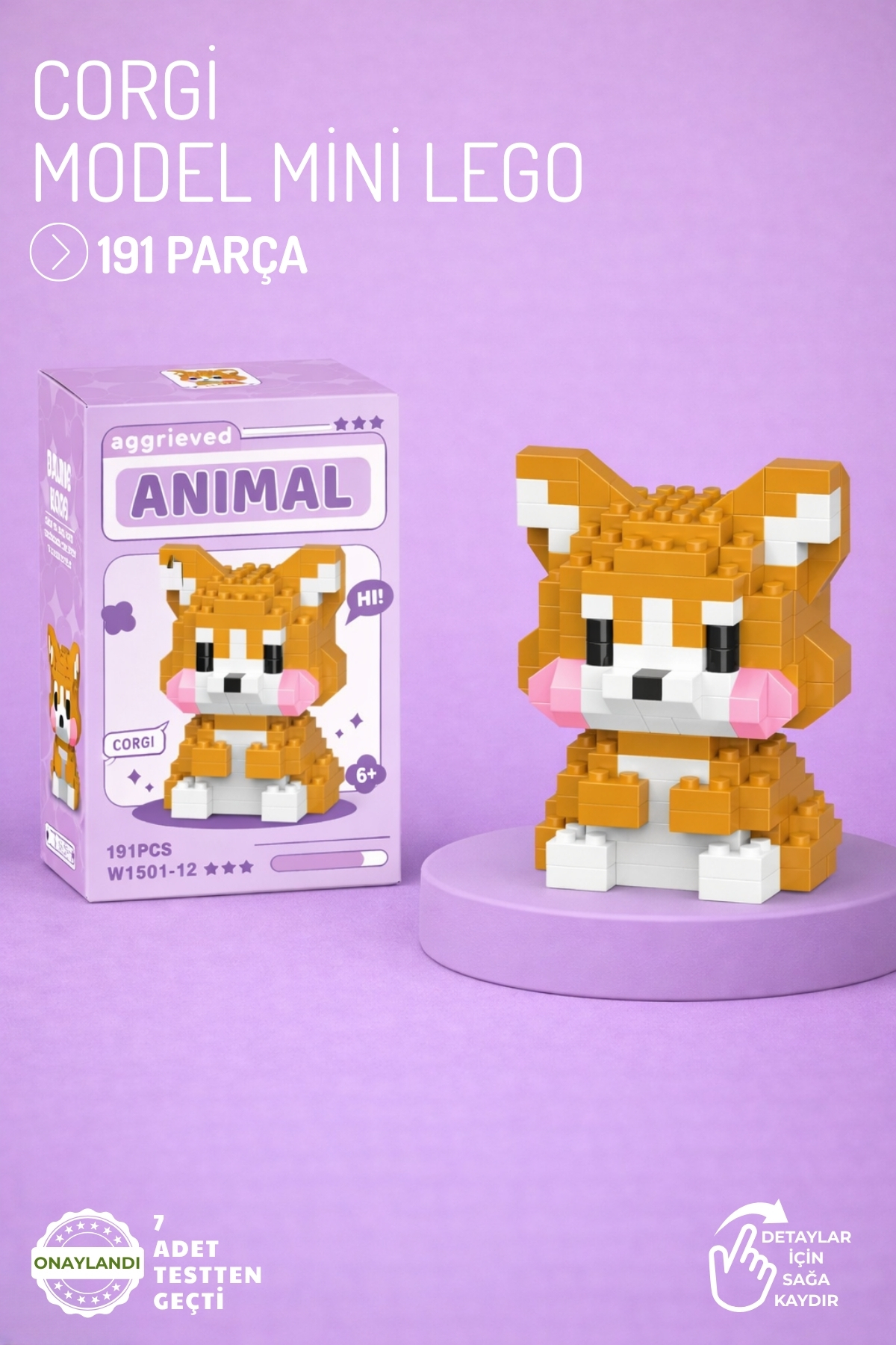 Nandy Home Corgi Köpek Model Karakter Figürü 3D Yapı Oyuncakları