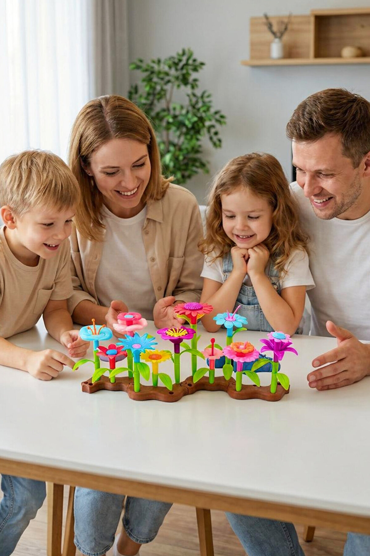 BubbyPlay Çiçek Bahçesi Oyuncak 52 Parça Yapım Seti Bul Tak Blok Eğitici Montessori Okul Öncesi 3 Yaş