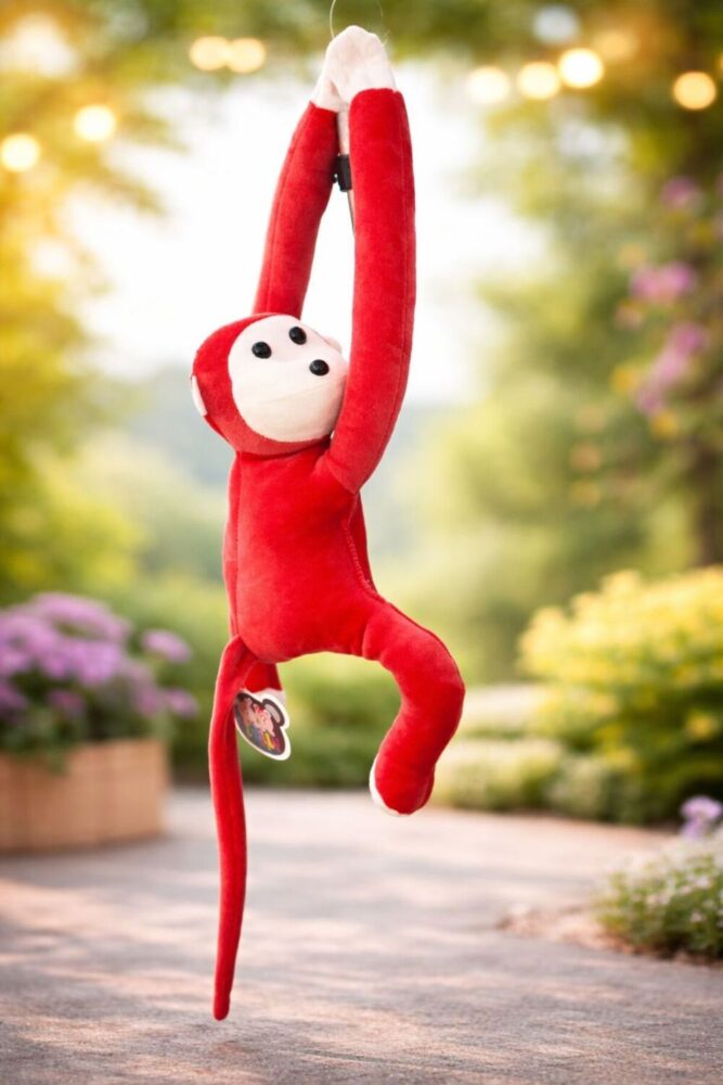 POLLYTOYS PELÜŞ OYUNCAKTA DÜNYA MARKASI Maymun yapışkanlı vikvik sesli 60cm - Maymun Peluş Oyuncak - Görsel 2