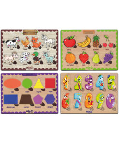Alternative view of minİQ toys Ahşap Türkçe Ciftlik Hayv.+meyveler-sekiller-sayilar 4’lü Set Eğitici-öğretici Yapboz