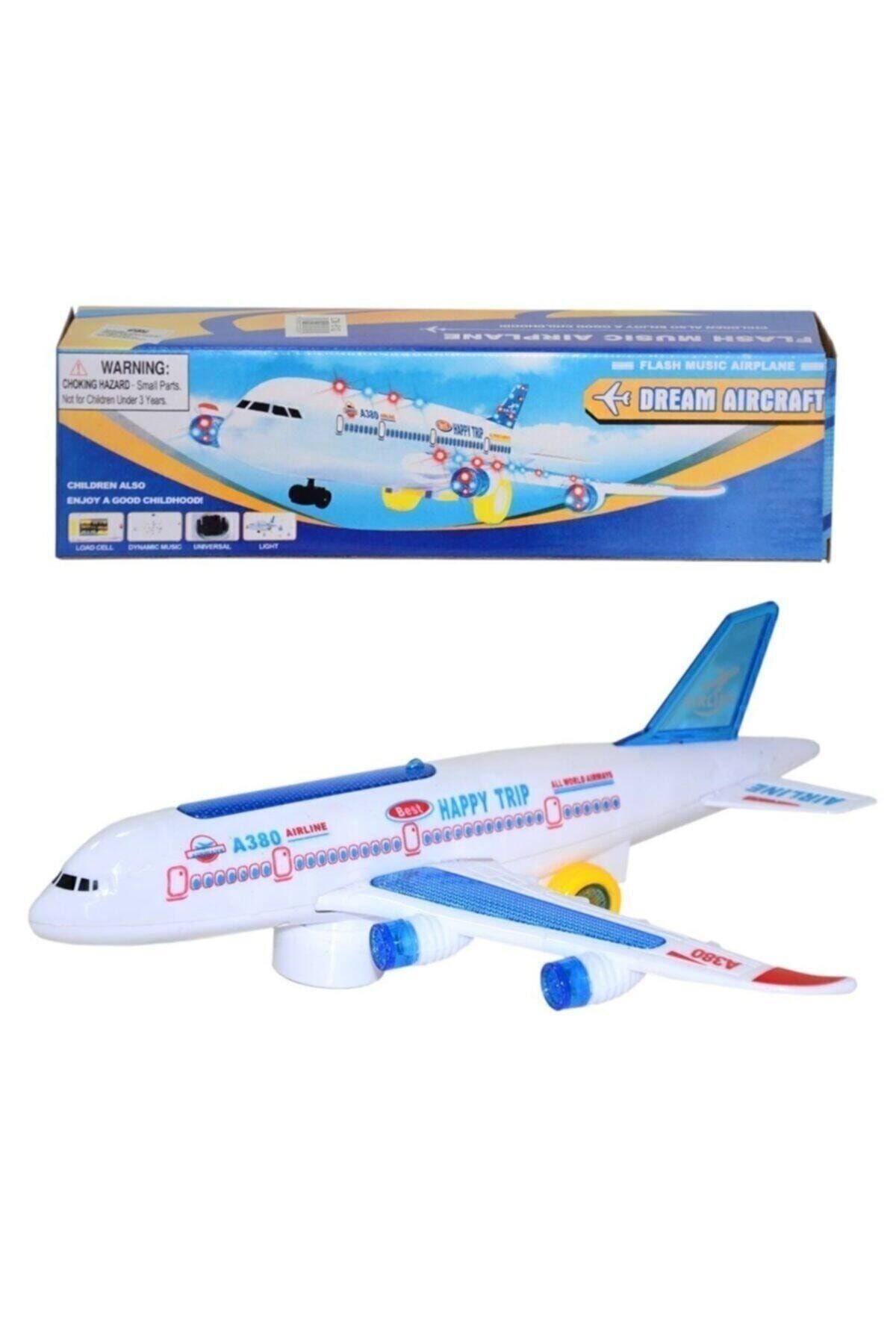 Genel Markalar Pilli Işıklı Sesli Uçak Airbus Pilli Oyuncak sdgnh 1038993