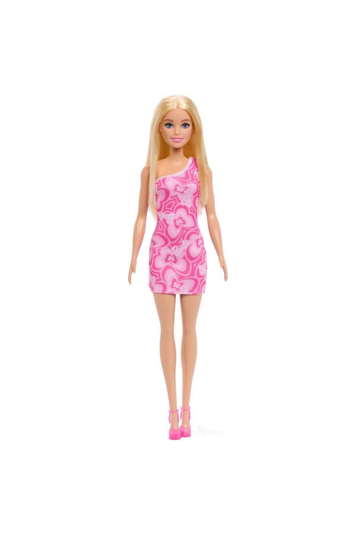 Barbie Şık - Sarışın Tek Omuz Pembe Elbiseli Jlg03