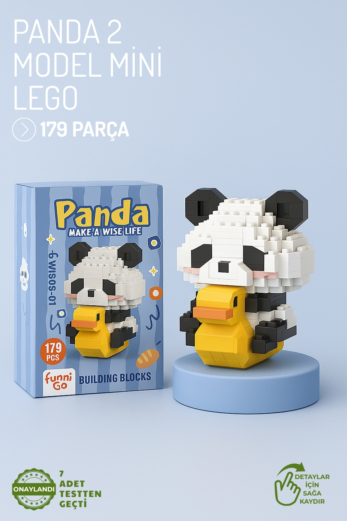 Nandy Home Panda 2 Model Karakter Figürü 3D Yapı Oyuncakları