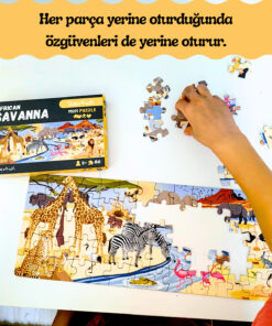 Alternative view of DoerKids African Savanna (Afrika Savanası) Midi Puzzle | 4-9 Yaş 80 Parça