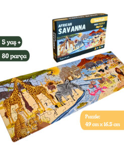 DoerKids African Savanna (Afrika Savanası) Midi Puzzle | 4-9 Yaş 80 Parça