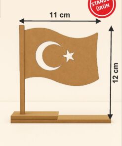 Alternative view of birlazer Boyanabilir Türk Bayrağı Standlı Ahşap Oyuncak Etkinlik Aktivite 1 Ad