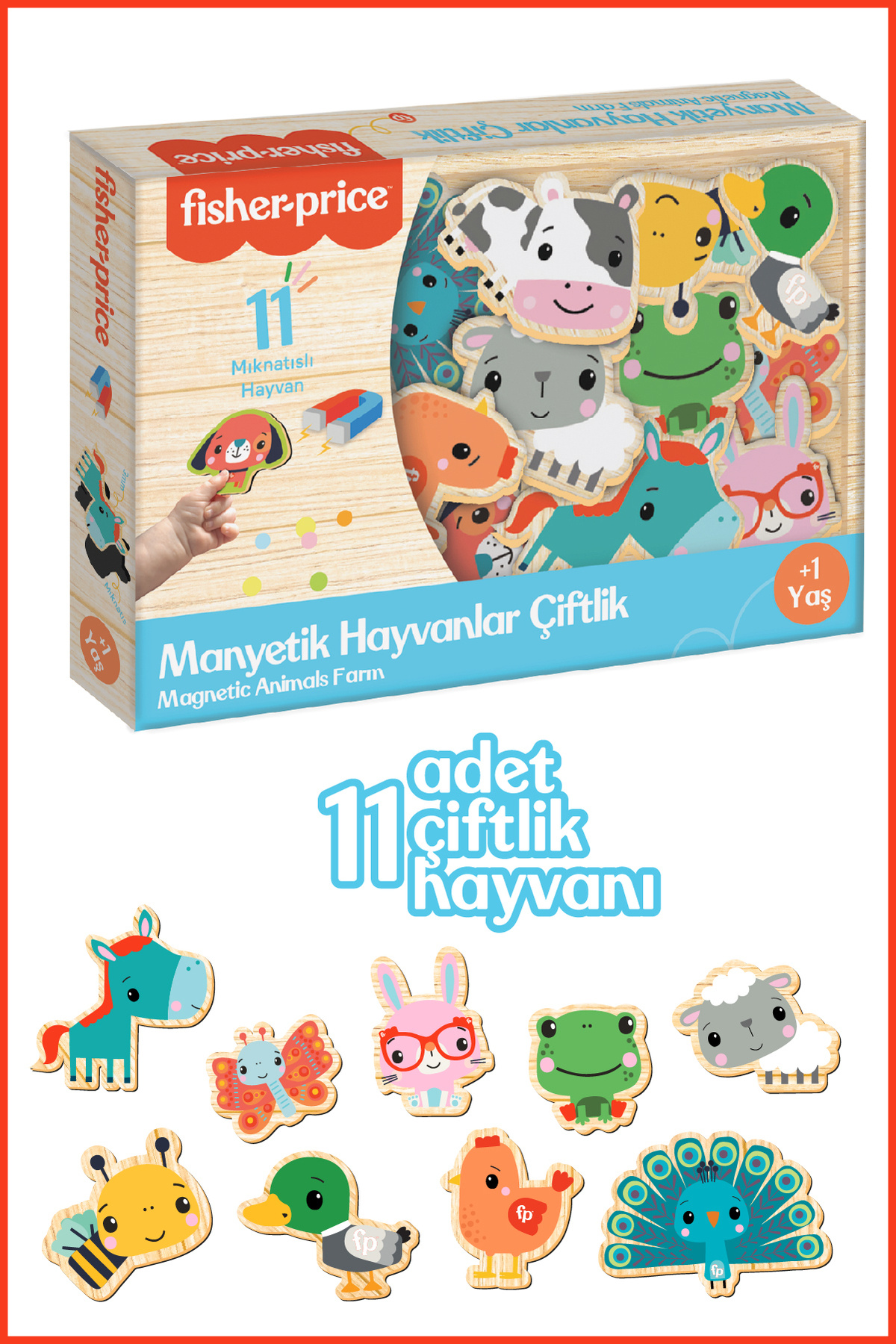 Fisher Price DİYTOY Mıknatıslı Manyetik Hayvanlar Çiftlik / Magnet Puzzle +3 yaş
