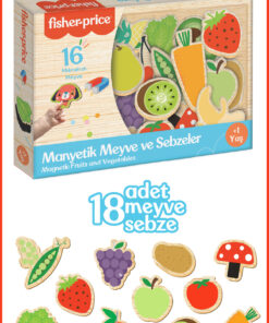 Fisher Price DİYTOY Mıknatıslı Meyve ve Sebzeler Buzdolabı ve Metal Yüzeylere Yapışan Magnet Puzzle
