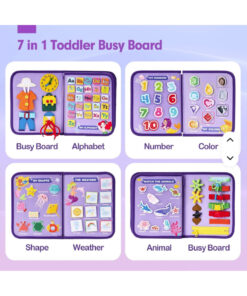 Alternative view of robokids Montessori Keçe Aktivite Çantası | Busy Book | 8’i 1 Arada | Mor Denizkızı