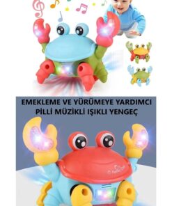 Brother Toys Yürüyen Yengeç Oyuncak İpli Işıklı Müzikli Emeklemeye ve Yürümeye Yardımcı Pilli