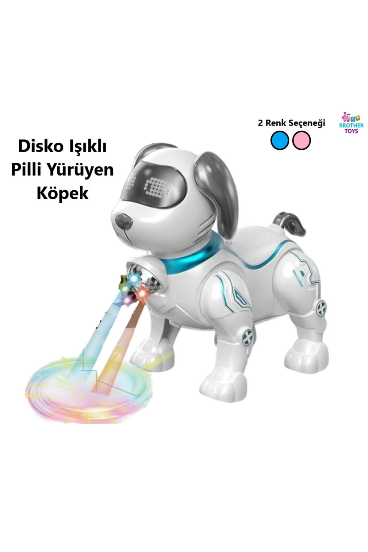 Brother Toys Disko Işıklı Yürüyen Köpek Oyuncak İpli Müzikli Emeklemeye ve Yürümeye Yardımcı