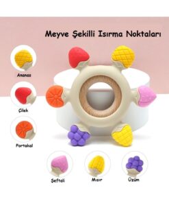 tutobaby Bebek Diş Kaşıyıcı Meyve Şekilli Halka Dümen (BEJ RENK DİŞLİK SİLİKON) - Görsel 2