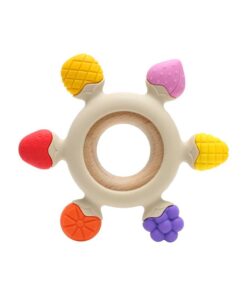 tutobaby Bebek Diş Kaşıyıcı Meyve Şekilli Halka Dümen (BEJ RENK DİŞLİK SİLİKON)