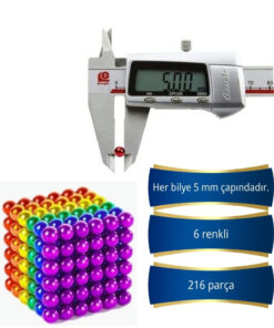 Alternative view of ALFAGİFT 6 Renkli Mıknatıslı Küp 5mm- 216 Adet Manyetik Toplar, Bilyeler Ve Boncuklar, Stres Oyuncağı