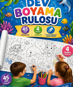Haydi Dekor 🌊 Okyanus Temalı Dev Boyama Rulosu 45 cm x 4 Metre – Çocuklar Için Uzun Boyama Kağıdı, Eğitici ve Eğlenceli Aktivite Rulosu, Deniz Canlıları Boyama Seti, Büyük Boy Boyama Posteri