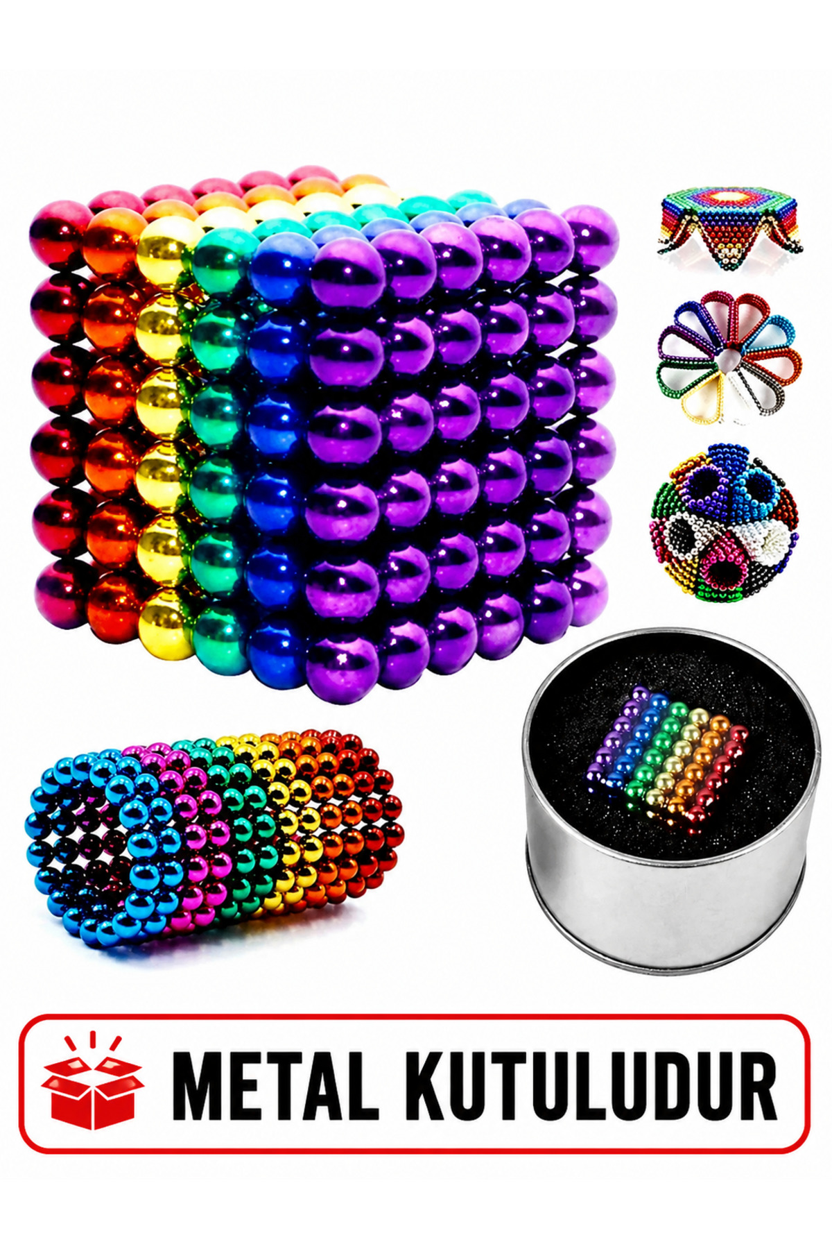 Armasse Boncuk Mıknatıs 216 Adet 5 mm Mıknatıslı Magnet Neo Cube 6 Renkli Hobi Seti ORJİNAL LAMASSUE KUTULUDUR